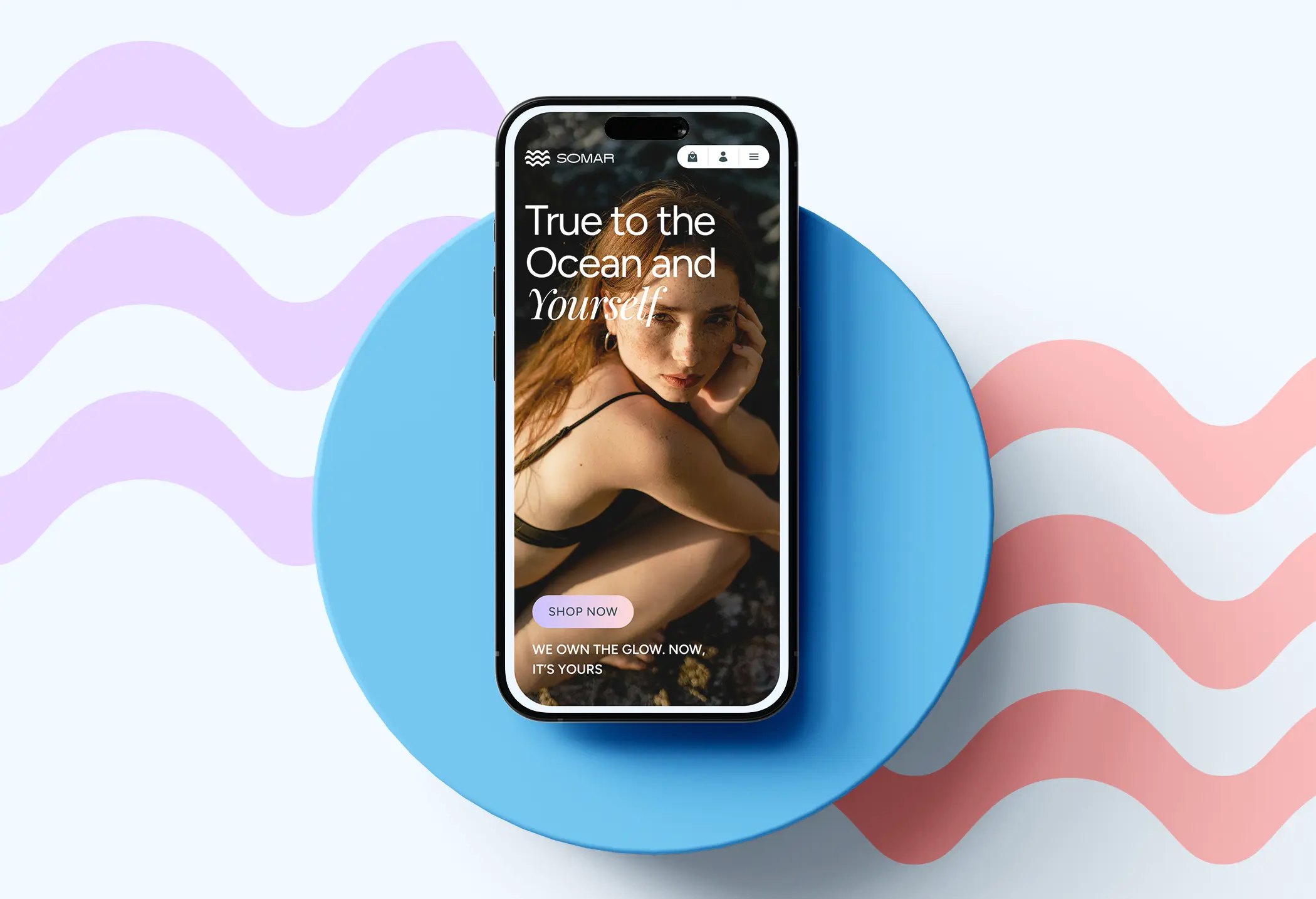 Somar mobile homepage hero section