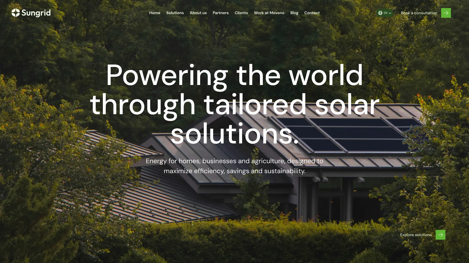 Skystack website hero section design